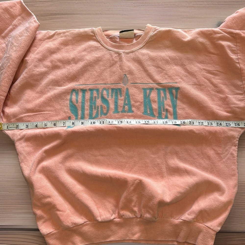 Vintage Cottontops Pullover Crew Neck Sweatshirt Siesta Key large Orange USA - Picture 8 of 10